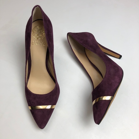 Plum suede pumps clearance